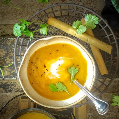 Red lentil velouté soup