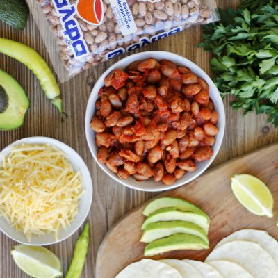 Μεξικάνικο tacos με φασόλια μπαρμπούνια